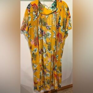 Umgee Yellow and Green Hawaiian Tropical Floral Kimono Size L